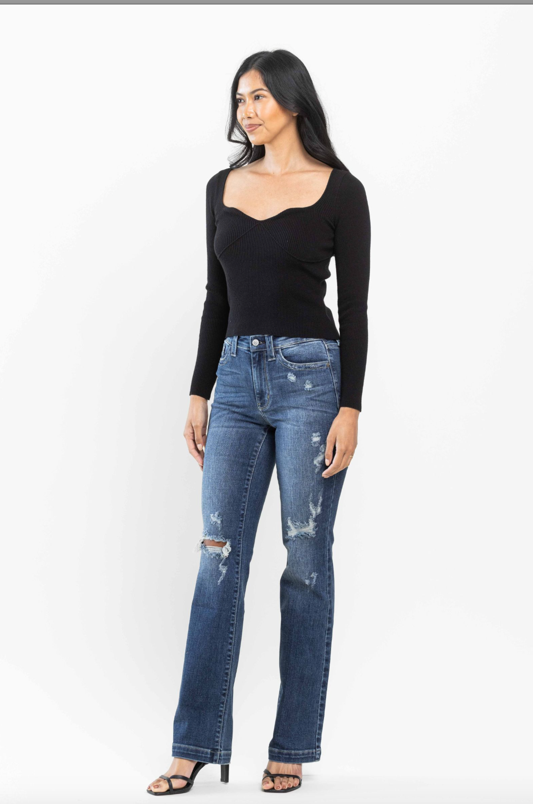 Judy Blue Hand Sand Destroyed Bootcut Jeans