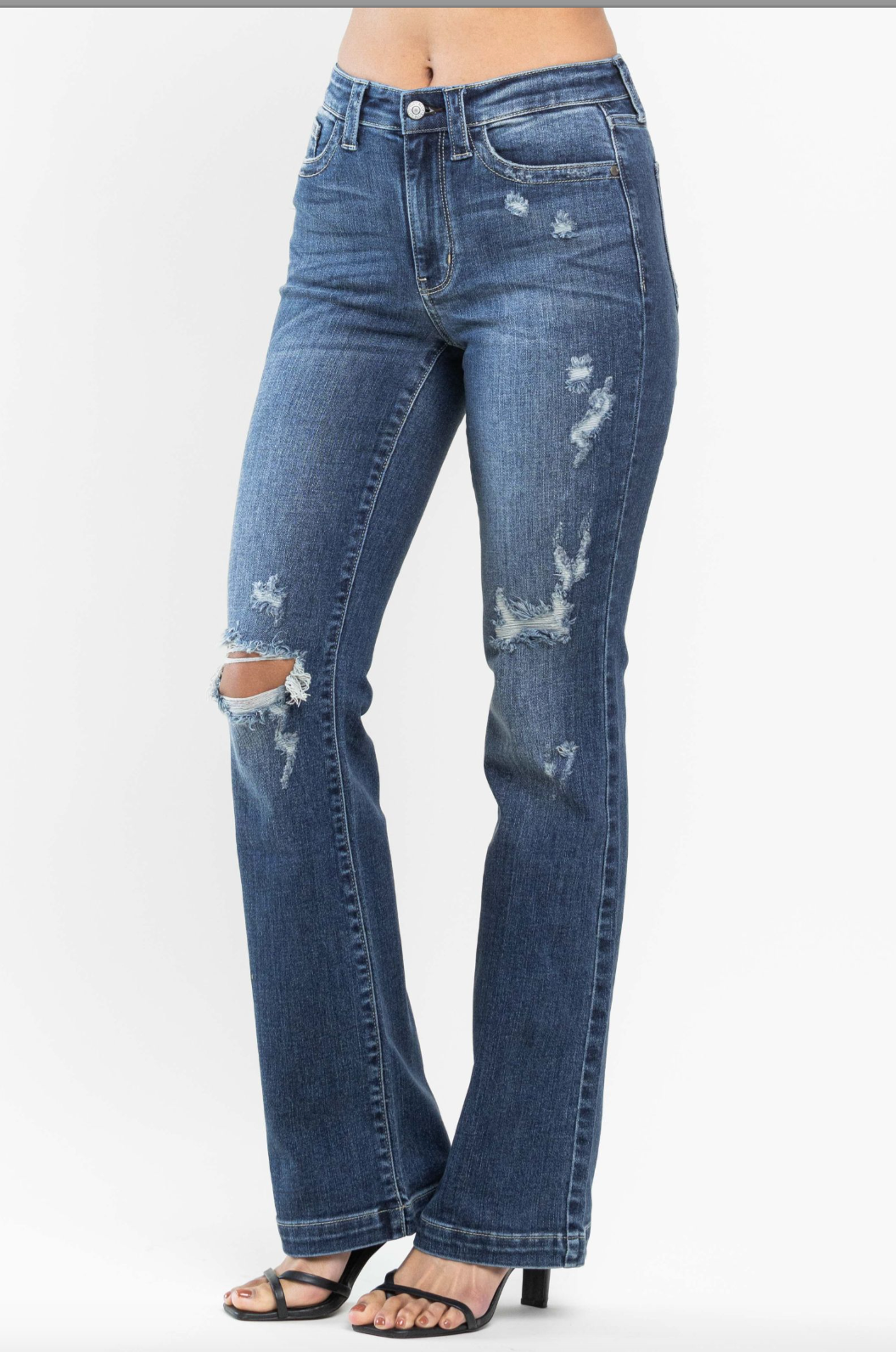 Judy Blue Hand Sand Destroyed Bootcut Jeans