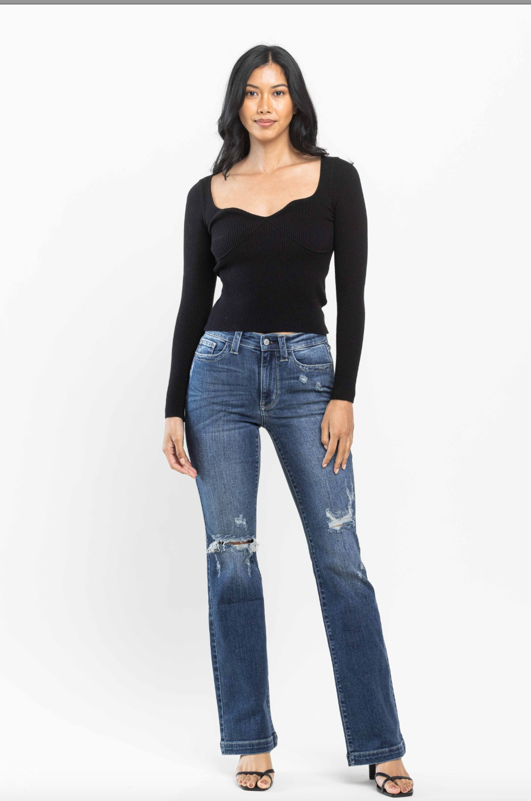 Judy Blue Hand Sand Destroyed Bootcut Jeans