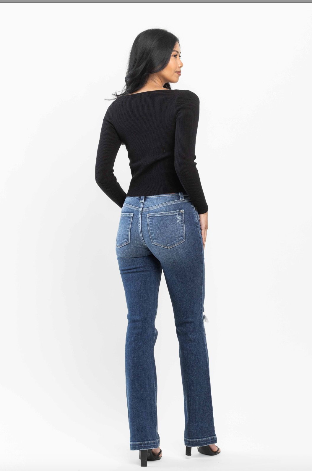 Judy Blue Hand Sand Destroyed Bootcut Jeans