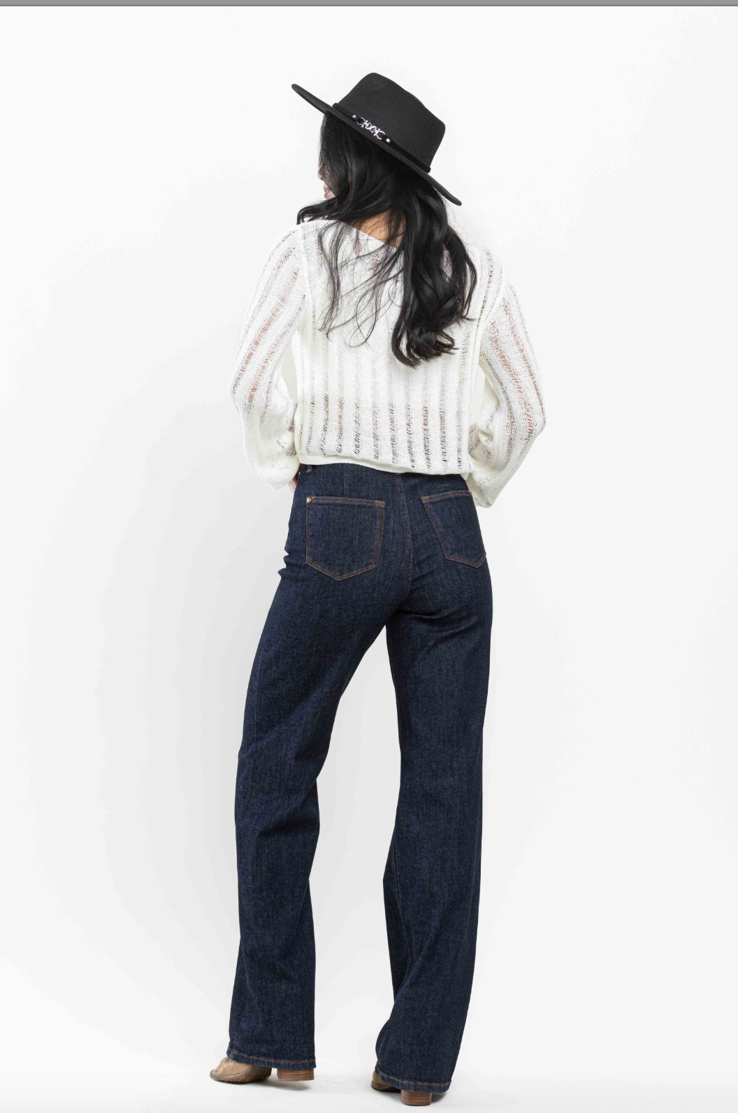 Judy Blue Front Seam Wide Leg Mom Jeans