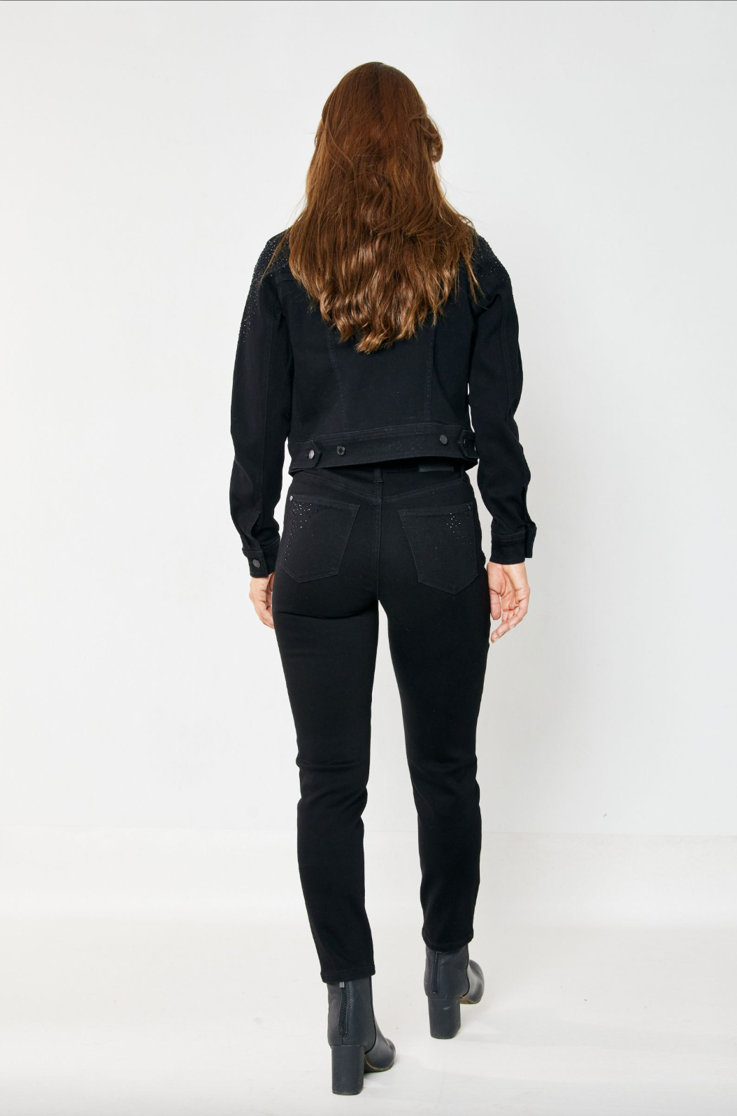 Judy Blue Black Rhinestone Girlfriend Jeans