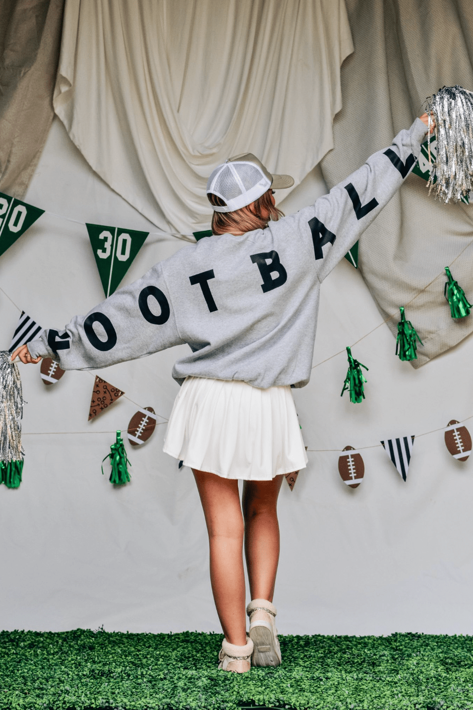 Game Day Football Lt Gray Sweatshirt *ONLINE EXCLUSIVE*