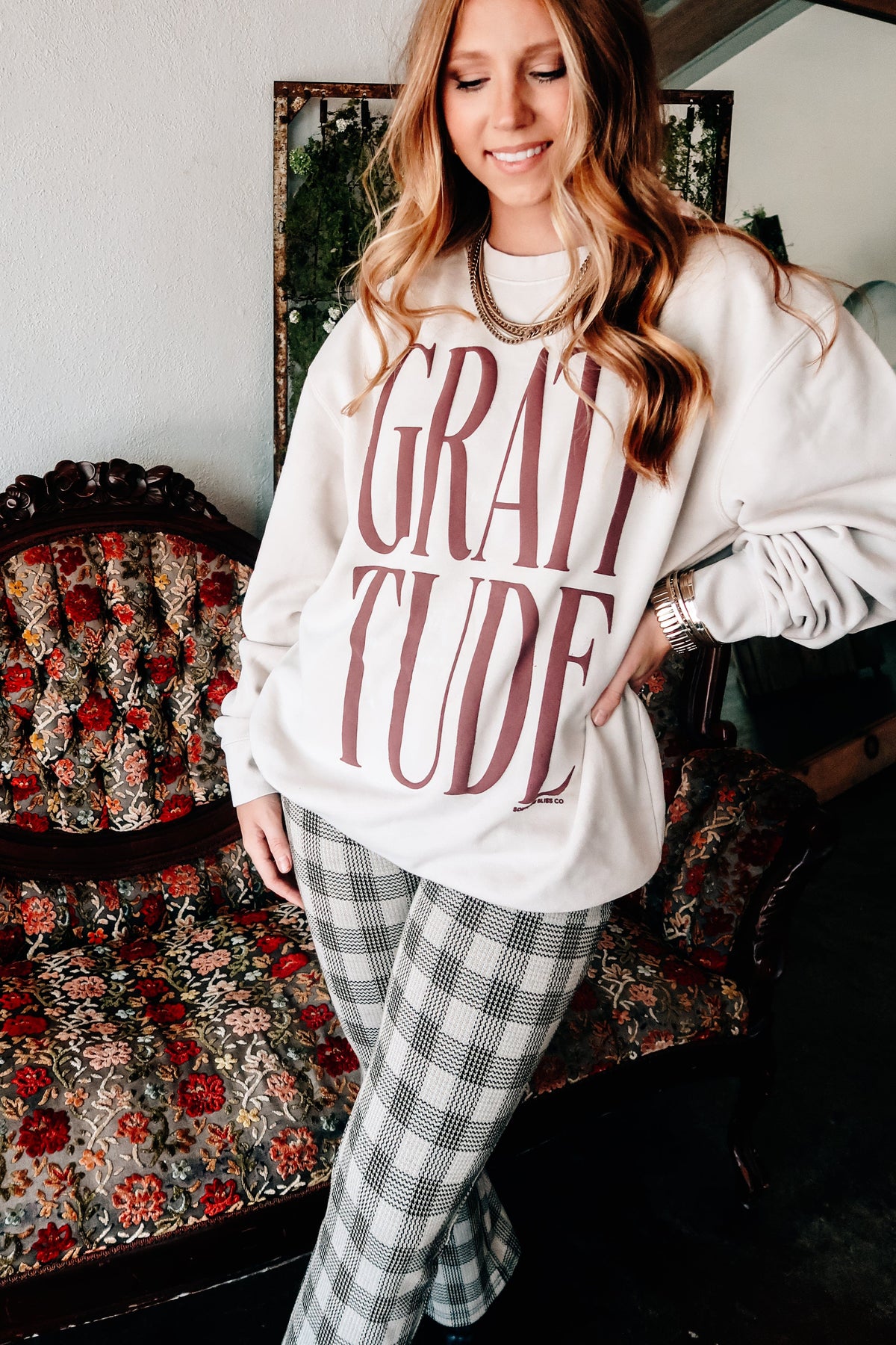 Gratitude Puff Solid Ivory Sweatshirt *ONLINE EXCLUSIVE*