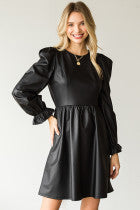 To The Edge Faux Leather Dress