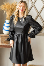 To The Edge Faux Leather Dress