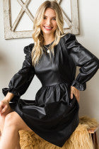 To The Edge Faux Leather Dress