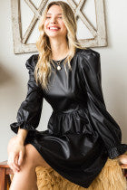 To The Edge Faux Leather Dress