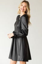 To The Edge Faux Leather Dress