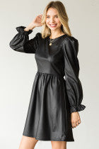 To The Edge Faux Leather Dress