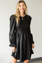 To The Edge Faux Leather Dress