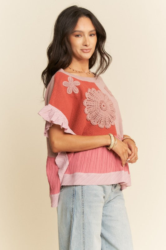 Don't Wanna Go Home Patchwork Sweater