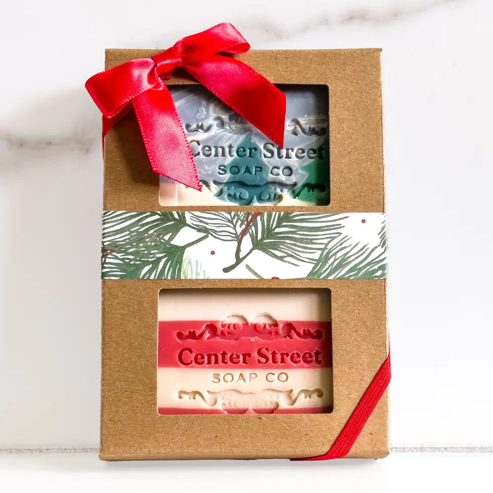 Candy Cane & Alpine Handmade Soap Bar Gift Set