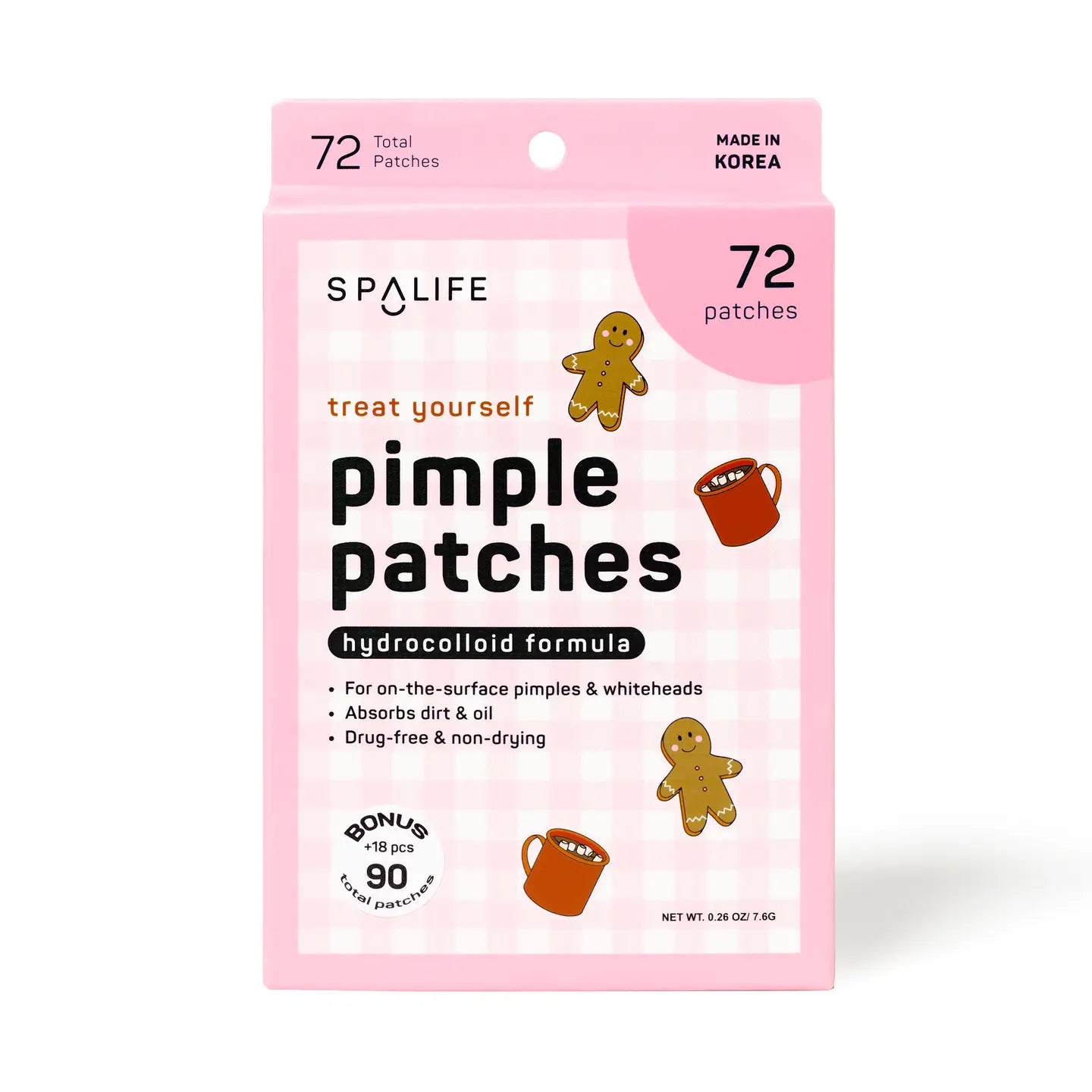 Treat Yourself Pimple Patches
hydrocolloid formula
For on the surface pimples and whiteheads
Absorbs dirt and oil
Drug free and non drying
72 patches + 18 bonus patches, 90 total patches