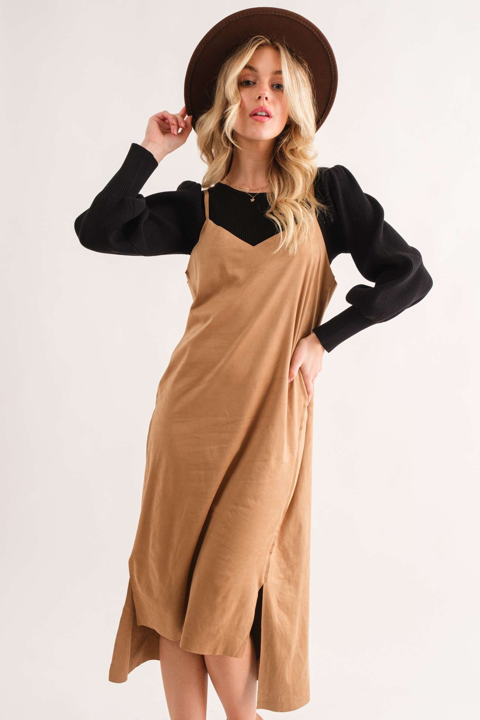 Greatest Day Ever Faux Suede Dress