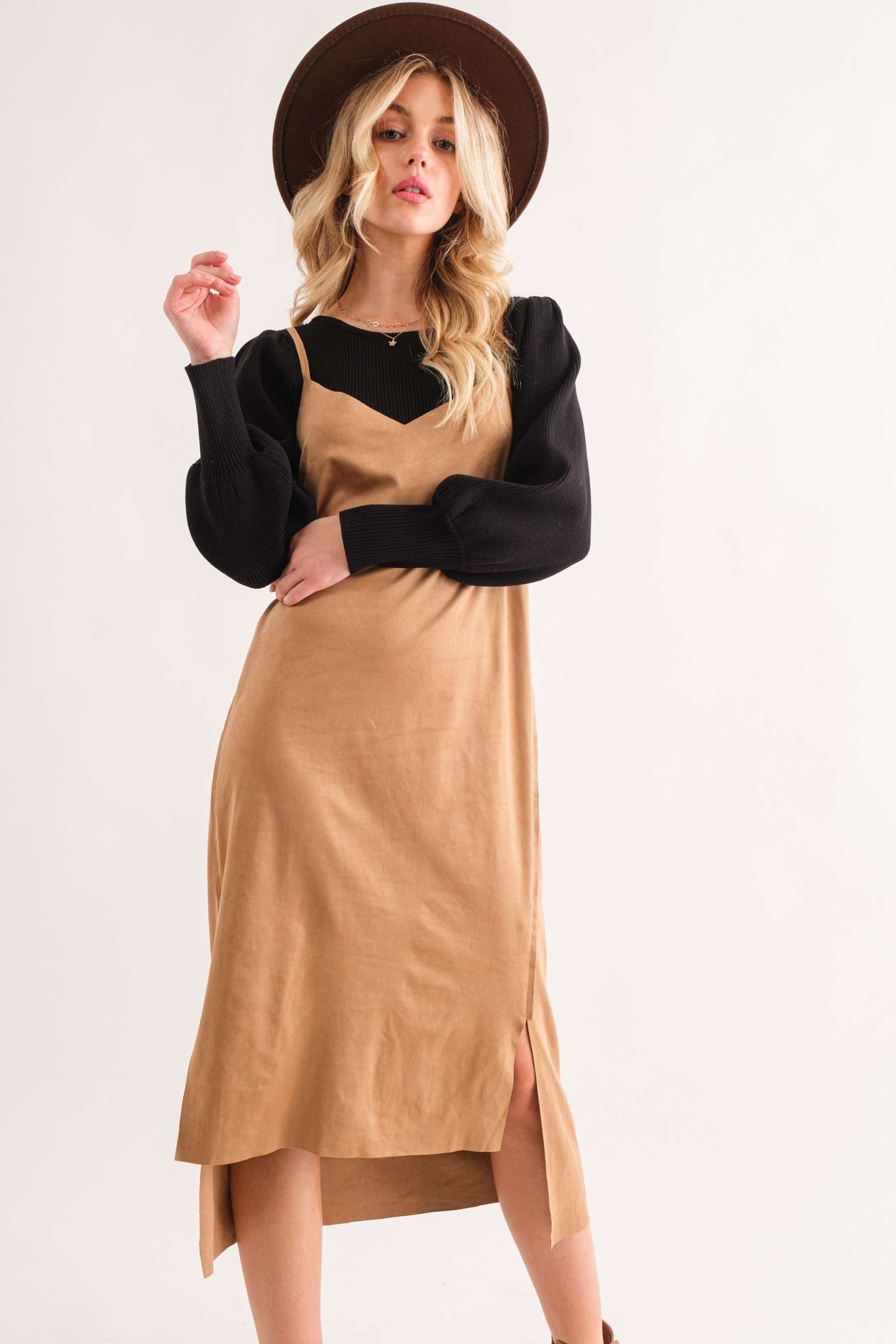 Greatest Day Ever Faux Suede Dress