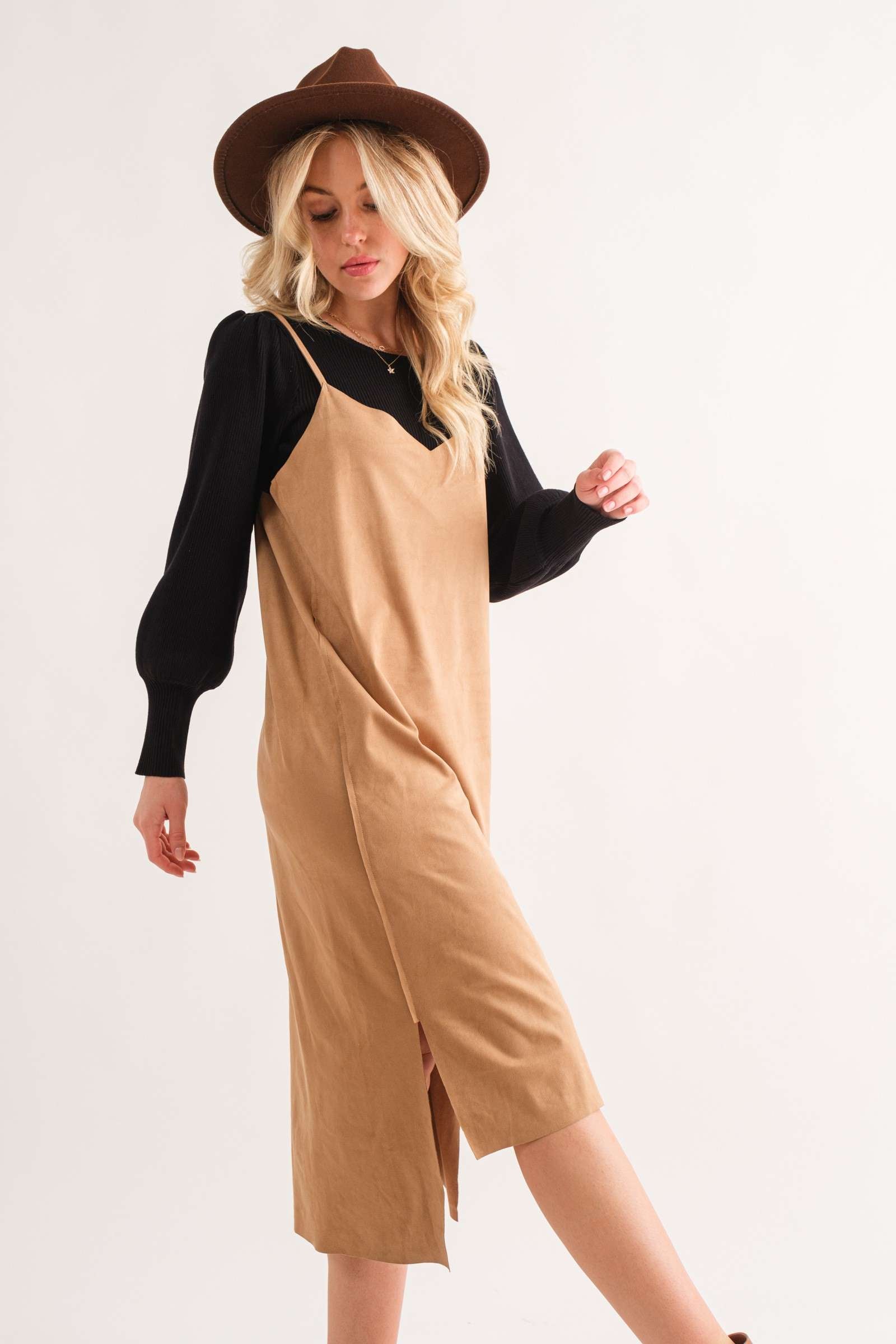 Greatest Day Ever Faux Suede Dress