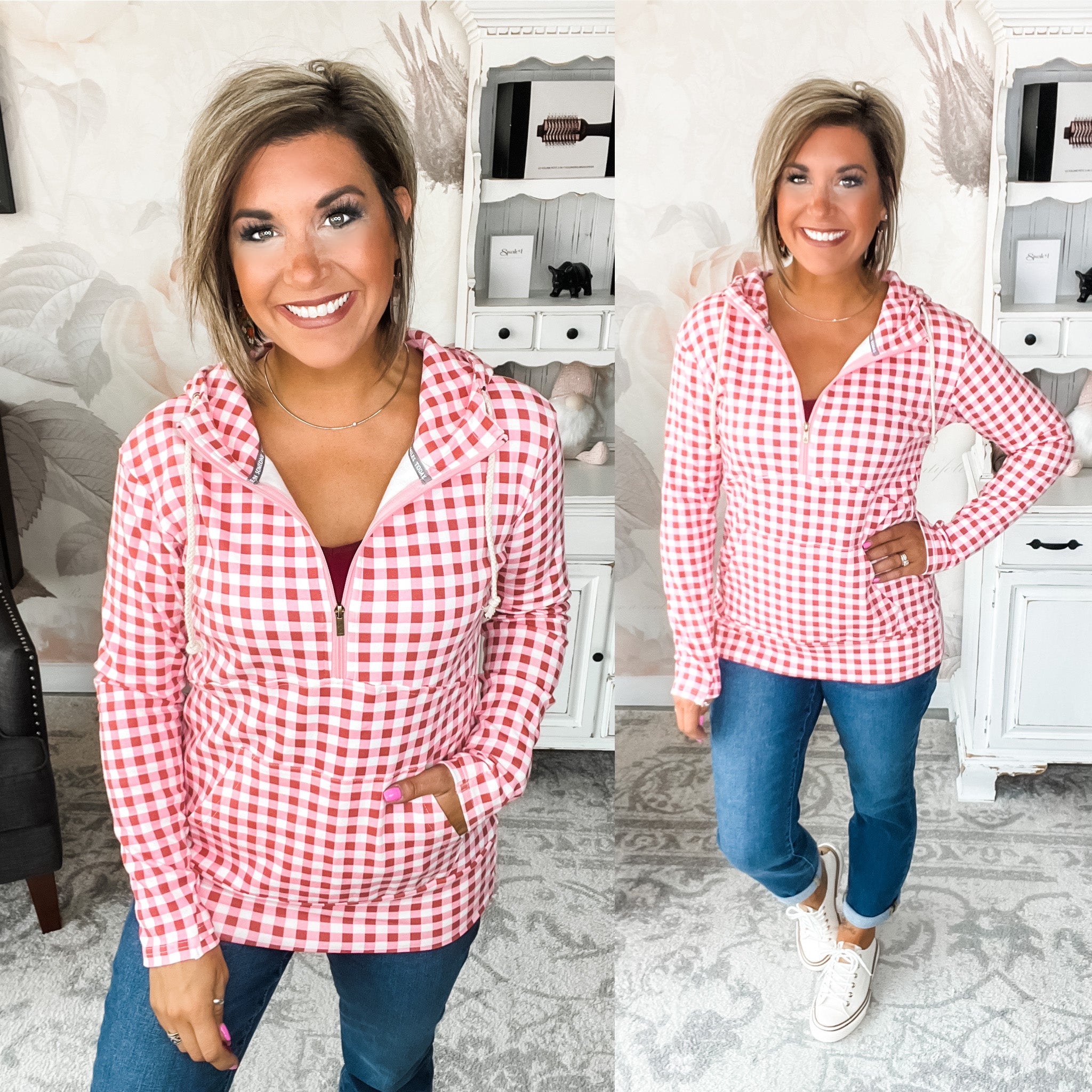 Ampersand Avenue - Halfzip Hoodie Ladybug Picnic