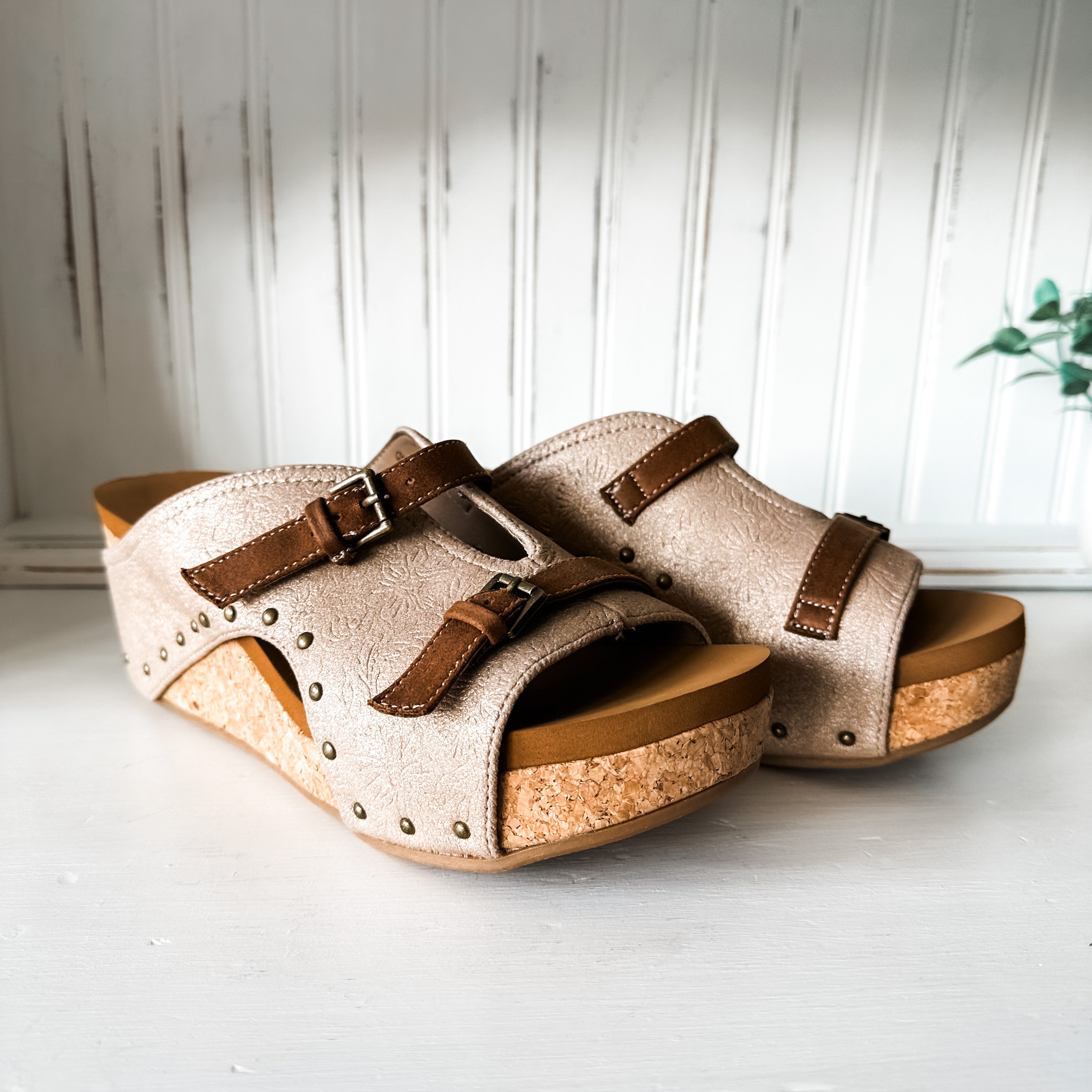 Bellevue Wedge Sandals - Nude