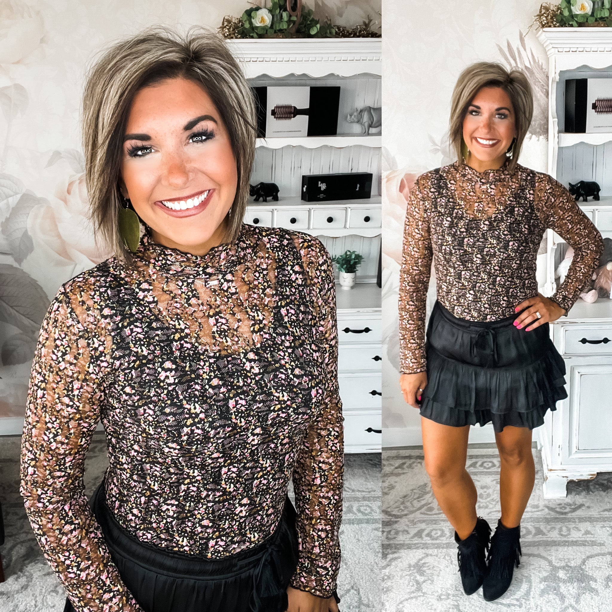Have High Hopes Tiered Skort - Black
