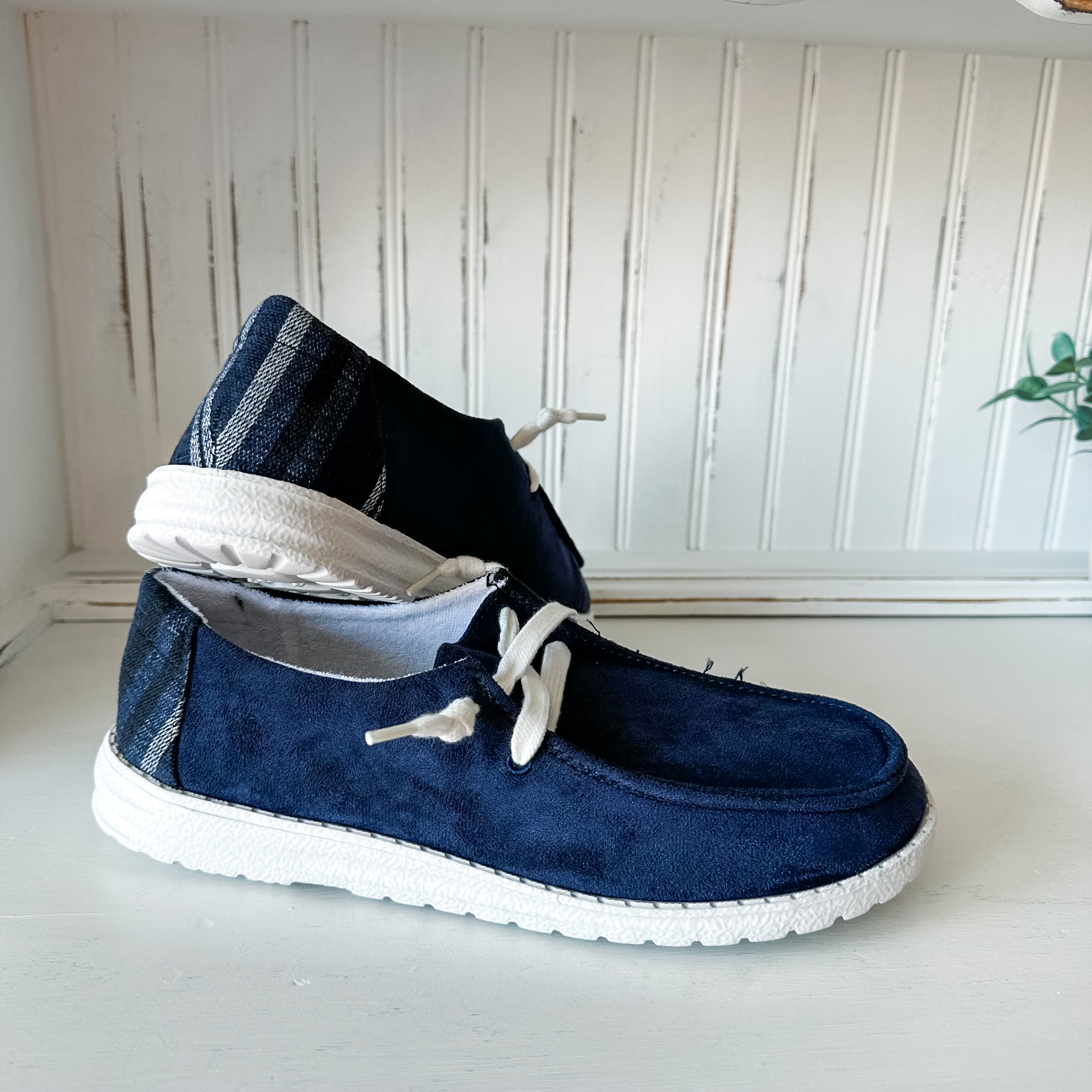 Poppy Suede Slip-on Shoe - Navy