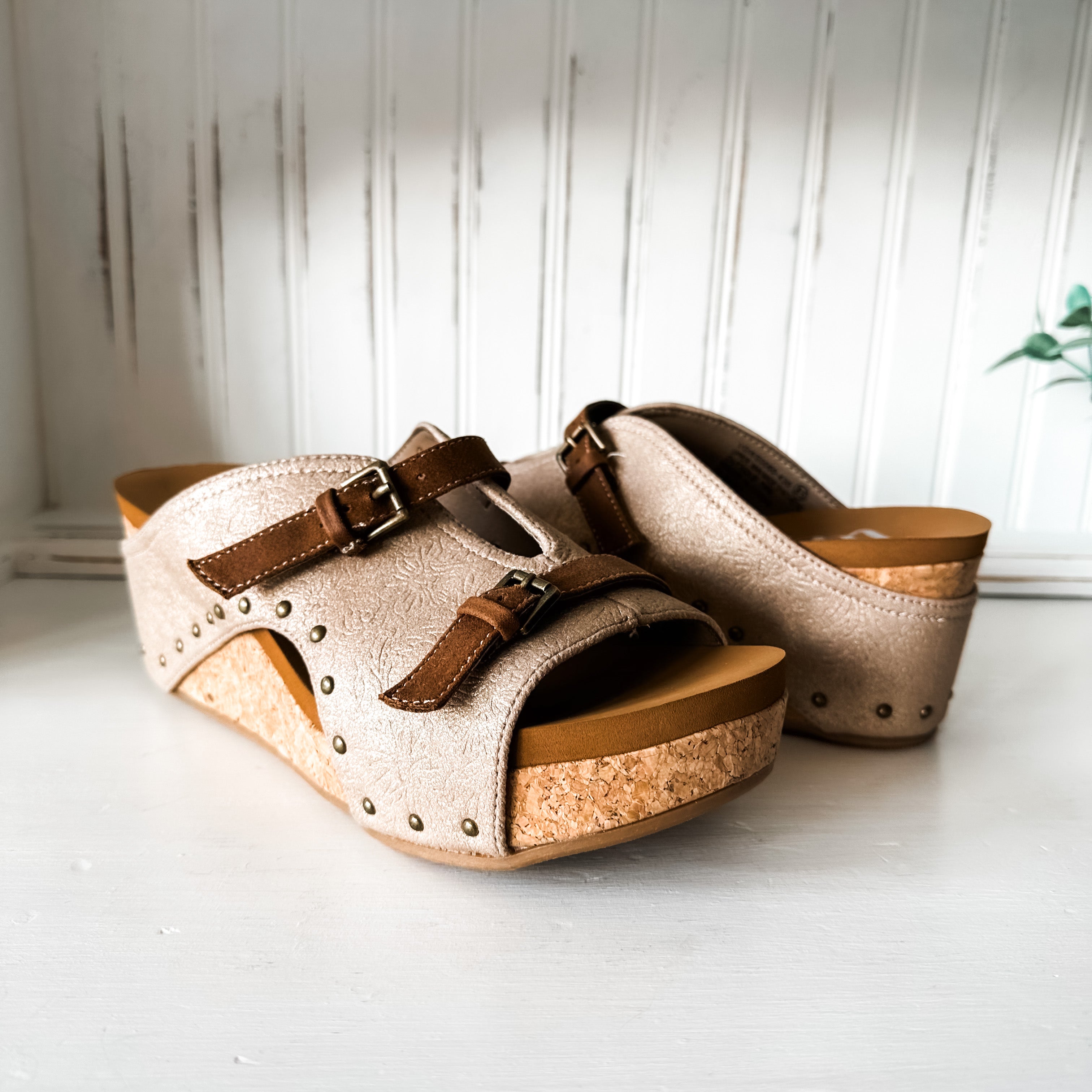 Bellevue Wedge Sandals - Nude