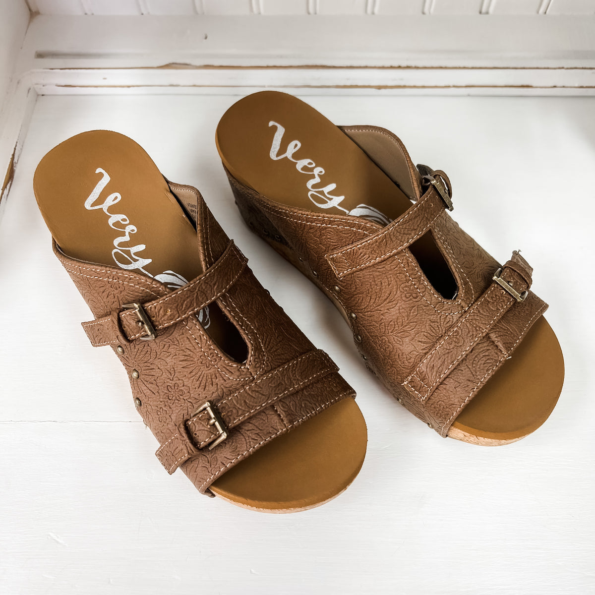 Bellevue Wedge Sandals - Tan