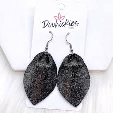 2" Shimmery Pinchies Earrings - Black