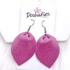 2" Shimmery Pinchies Earrings - Pink