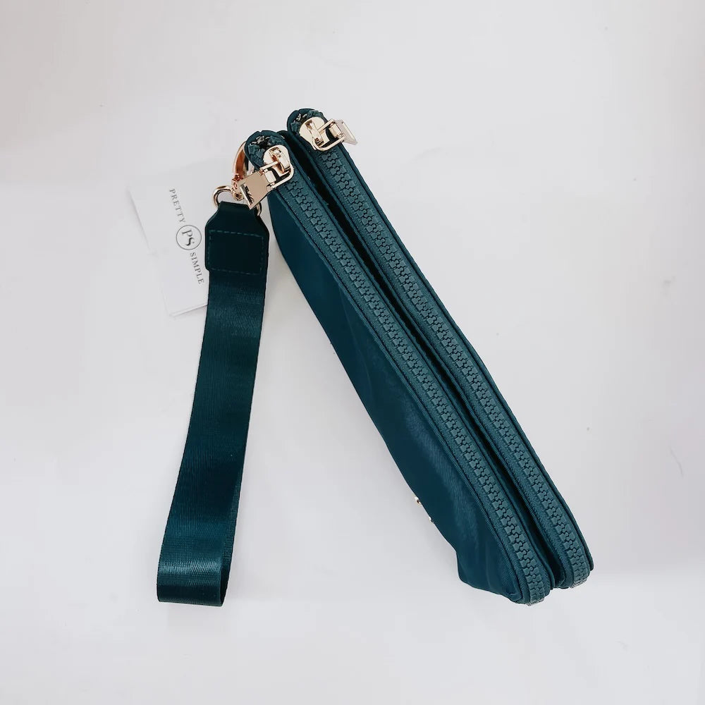 BLACK FRIDAY EXCLUSIVE - Cove Double Zip Nylon Wristlet Wallet - Teal