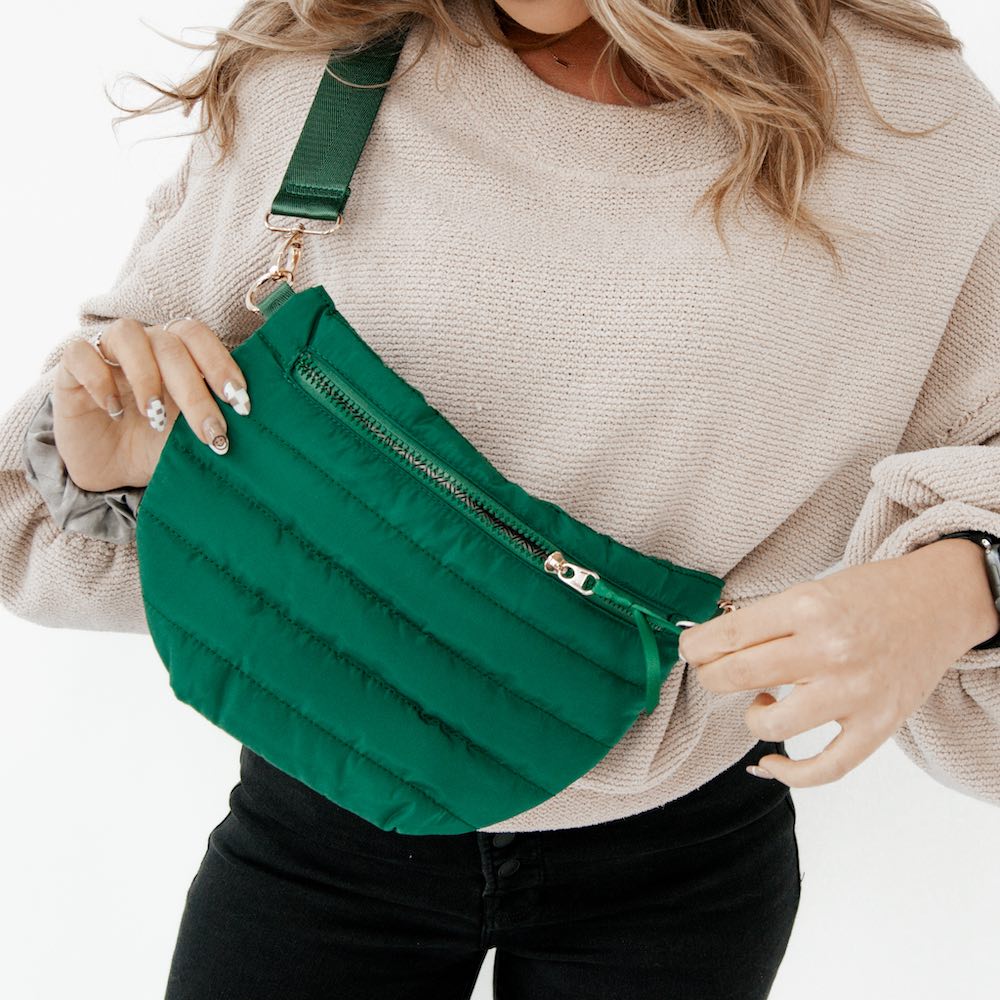 emerald green lululemon belt bag Pretty Simple Jolie Puffer Crossbody Emerald