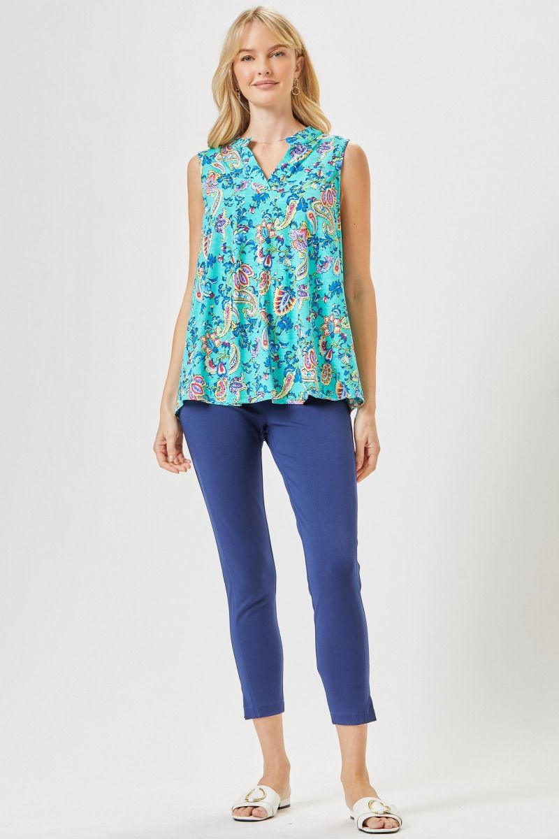 Figure It Out Tank Top - Emerald Multi