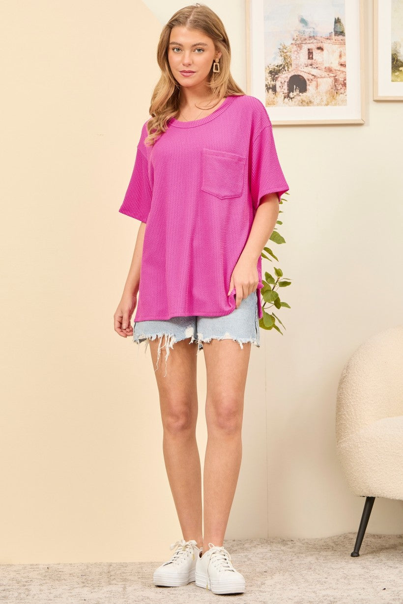 Everybody's Asking Top - Fuchsia
