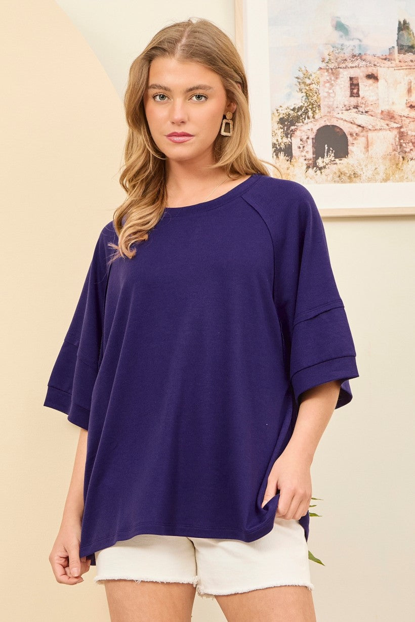 Tell Me The Truth Top - Navy