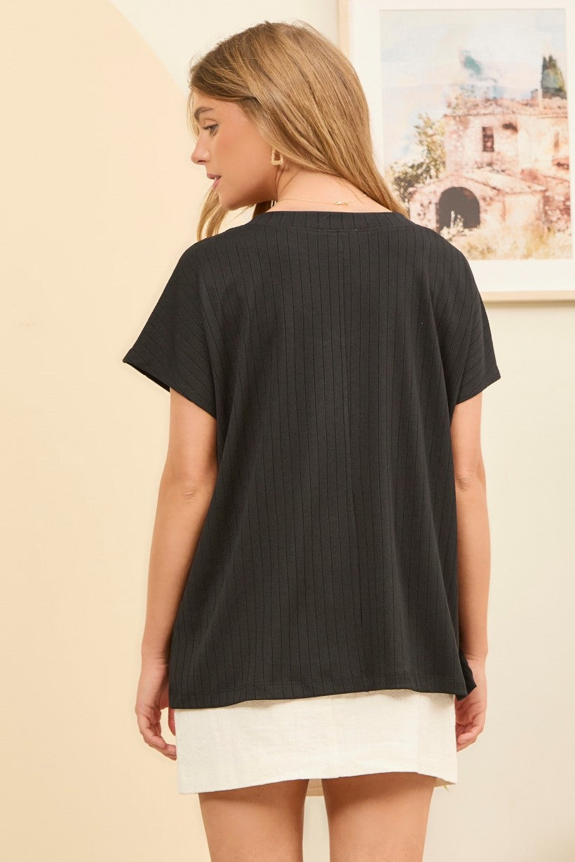 No Stories Here Top - Black