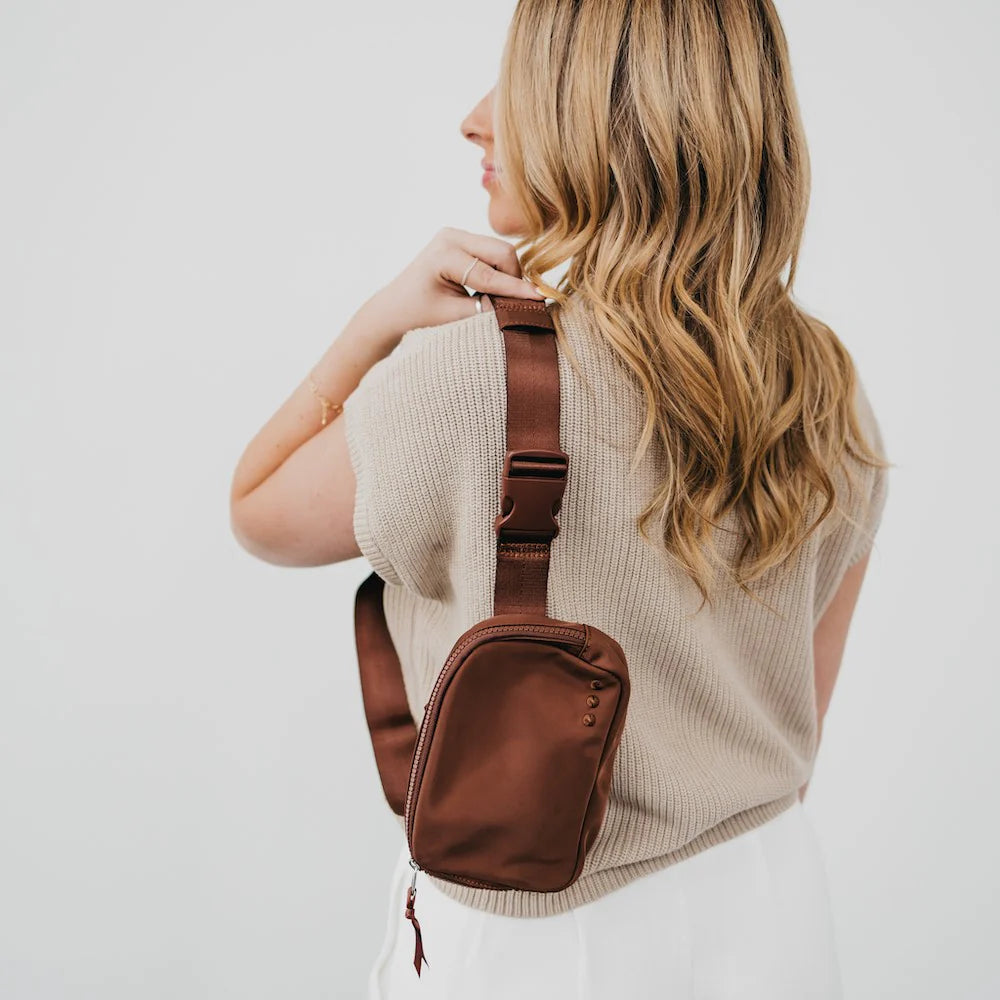 Nadya Nylon Bum Bag - Brown