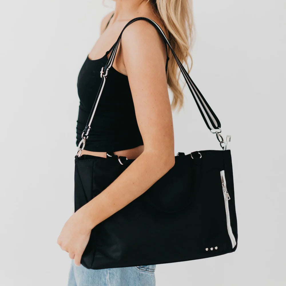 Nina Nylon Organizer Tote - Black