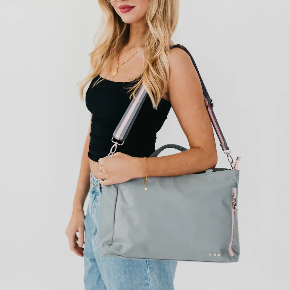 Nina Nylon Organizer Tote - Gray