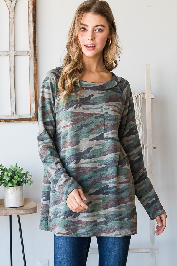 Sitting All Alone Camo Top