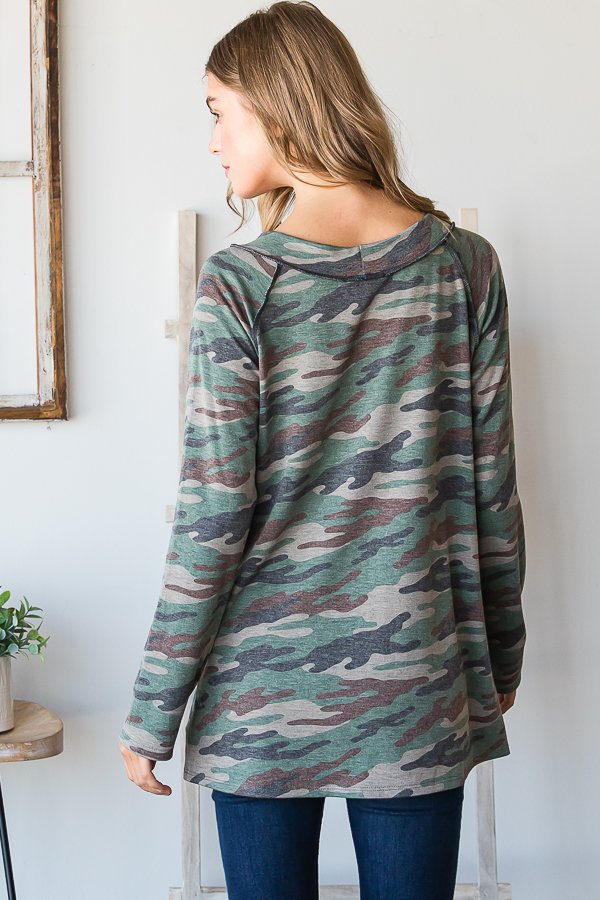 Sitting All Alone Camo Top