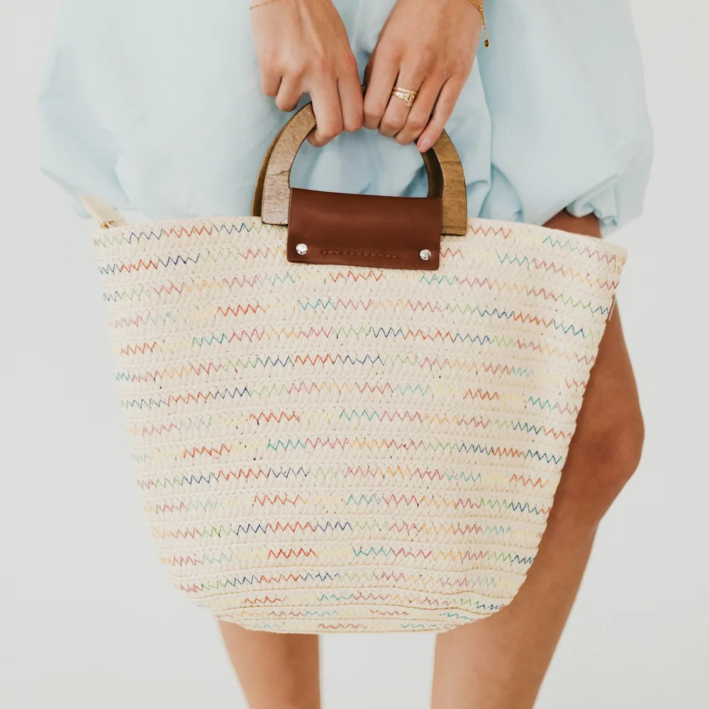 Savannah Straw Tote Bag - Cream