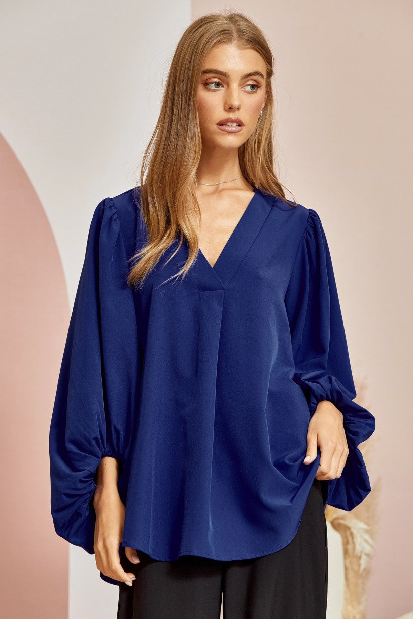 Be Yourself Blouse - Royal Blue