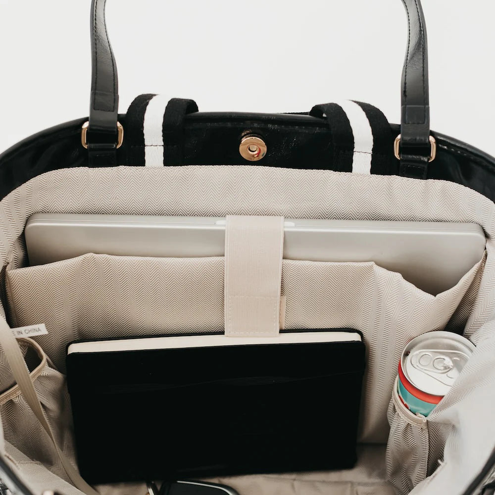 Woven Tiffany Organizer Tote - Brown