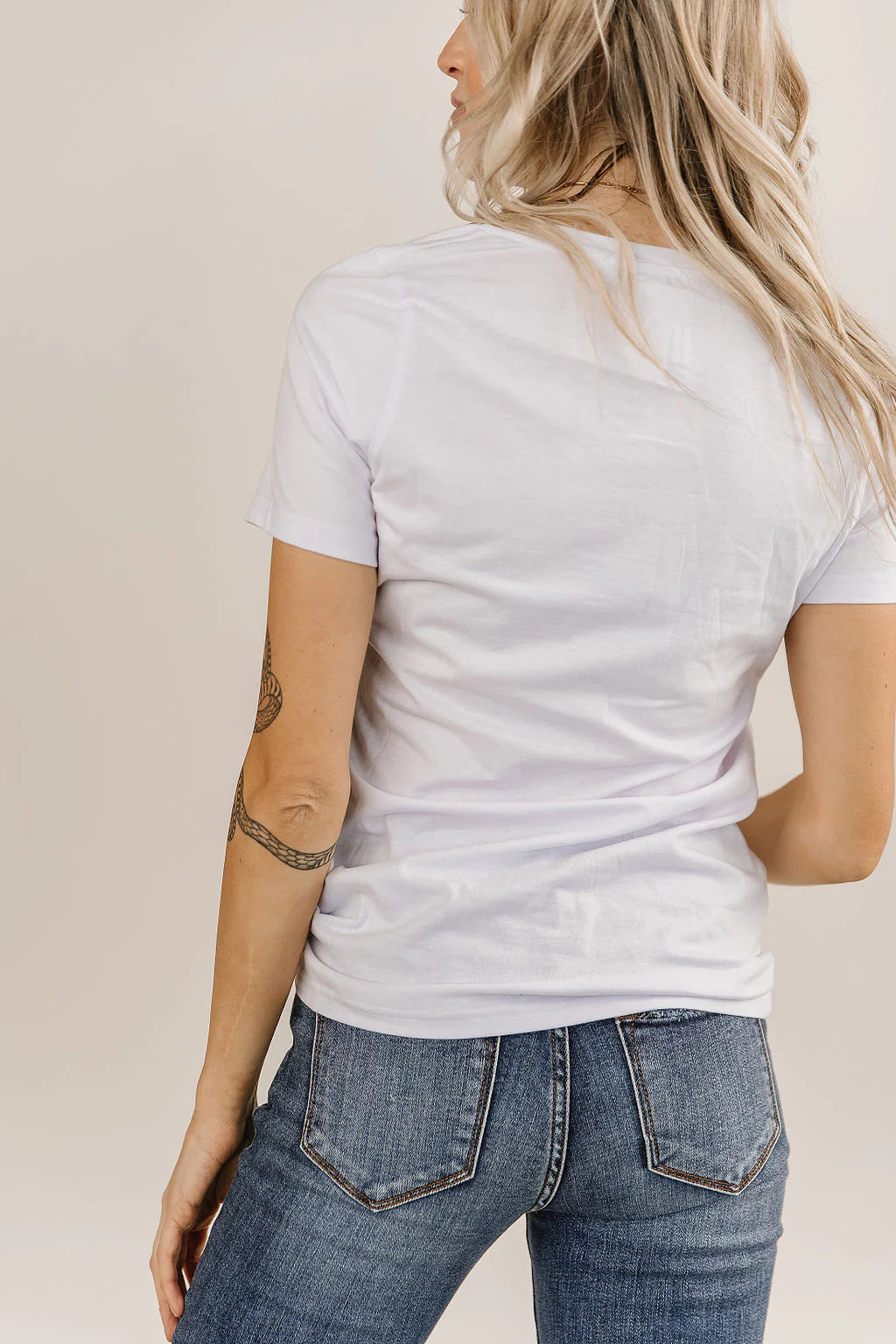 Ampersand Avenue Crew Neck Lulu Tee - White