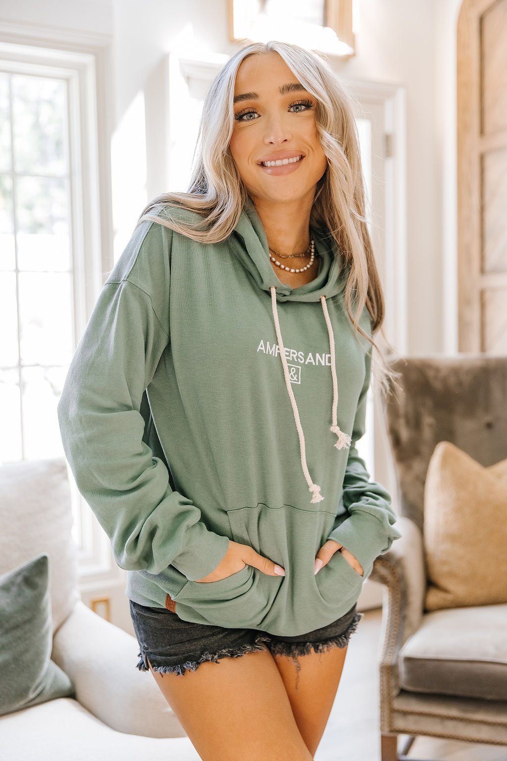 Ampersand Avenue University Hoodie - Classic Sage