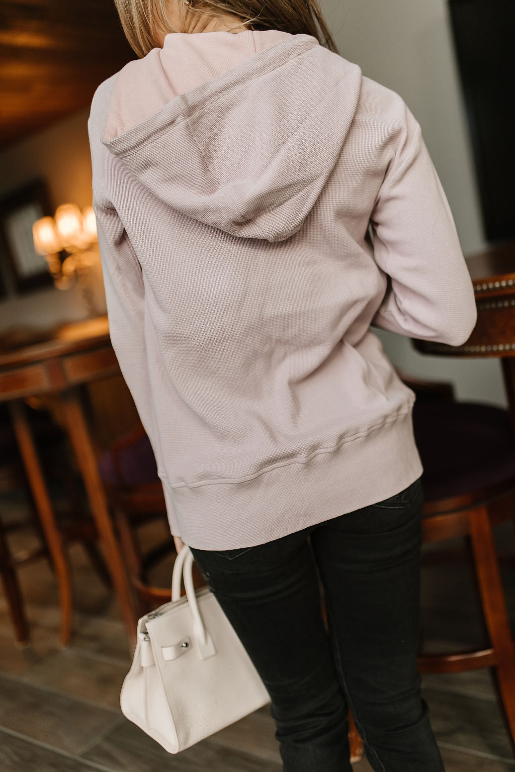 Ampersand Avenue Fullzip Sweatshirt Waffle Knit - Blush