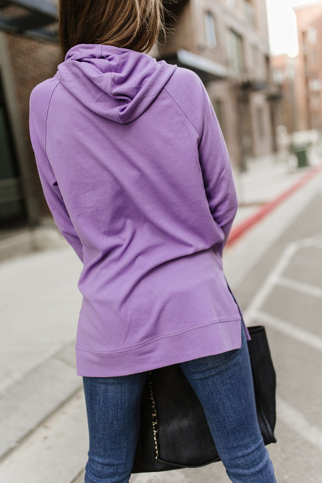 Ampersand Avenue SideSlit Hoodie - Bright Lilac