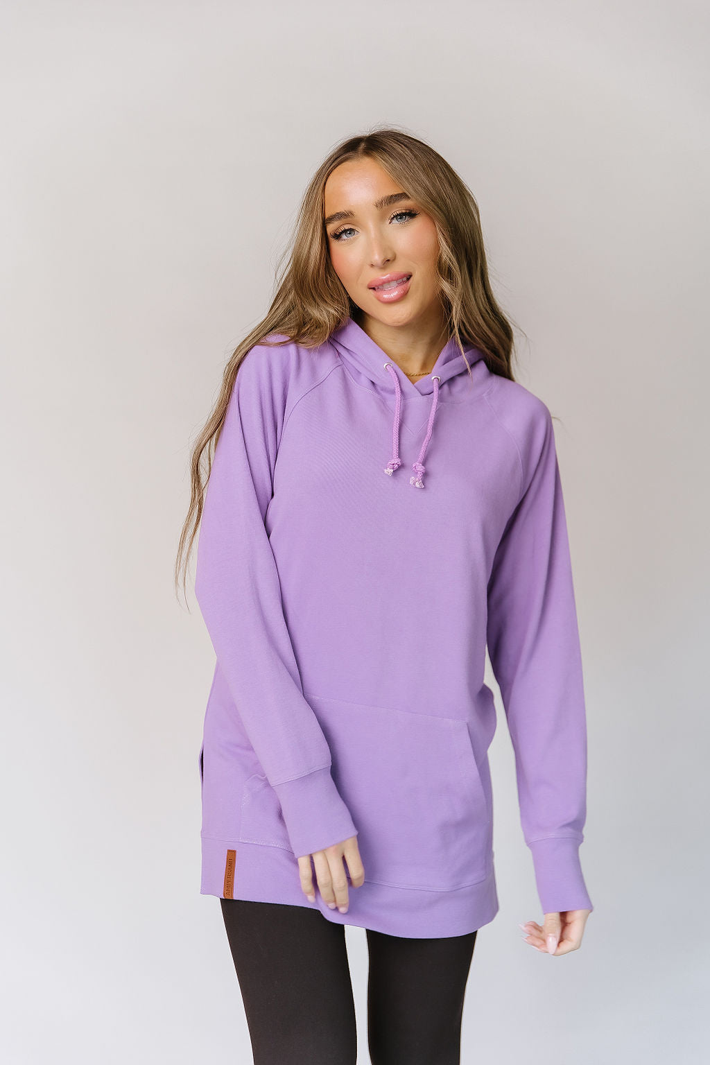 Ampersand Avenue SideSlit Hoodie - Bright Lilac