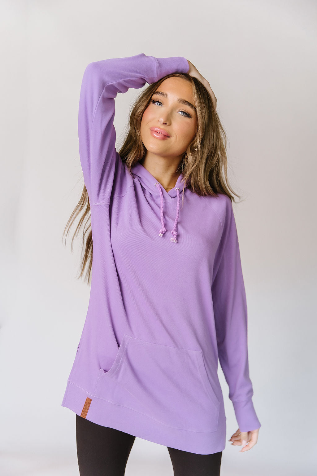 Ampersand Avenue SideSlit Hoodie - Bright Lilac