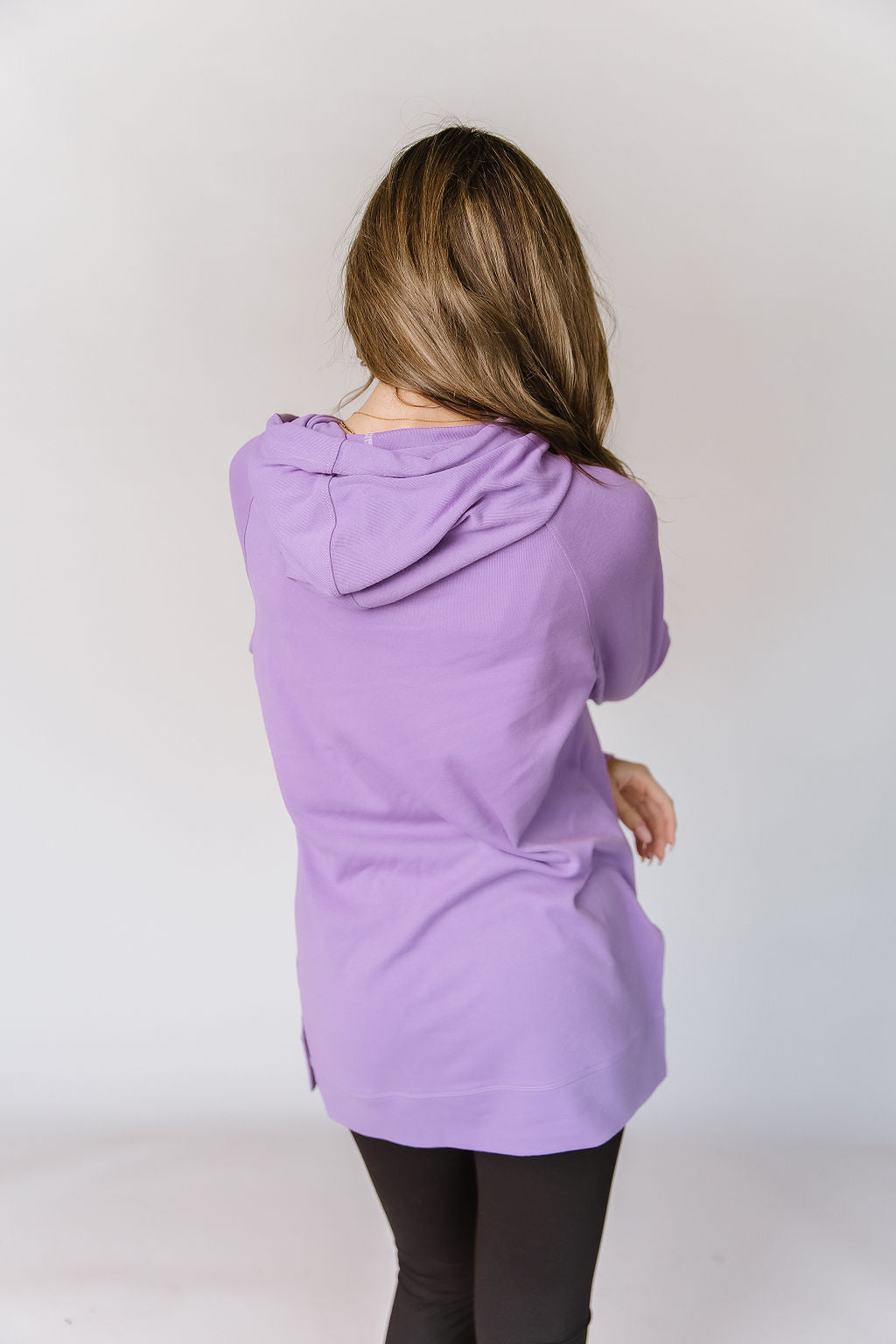 Ampersand Avenue SideSlit Hoodie - Bright Lilac
